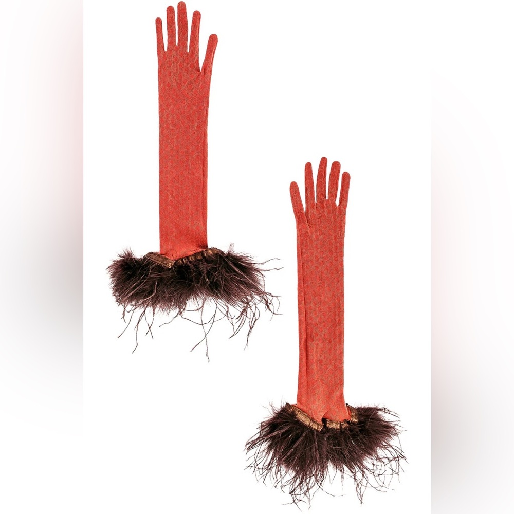 Poster Girl Gloves w/ Feathers